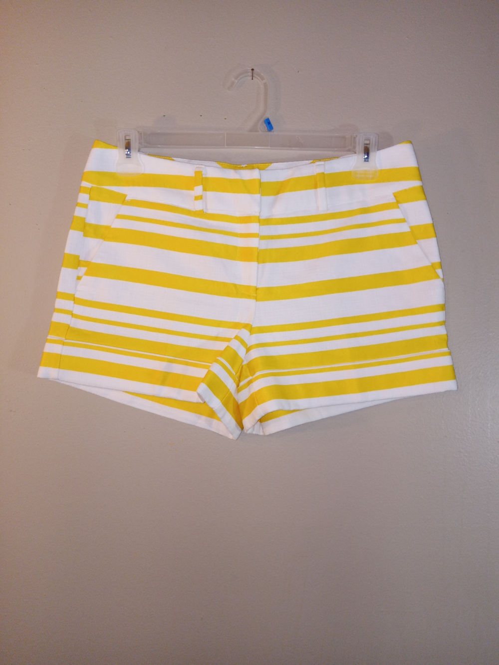 Striped High-Waist Yellow & White Women’s Shorts